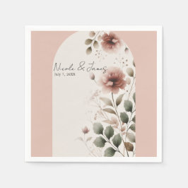 Wüste Rose Rosa Blumengrün Bridal Wedding Serviette