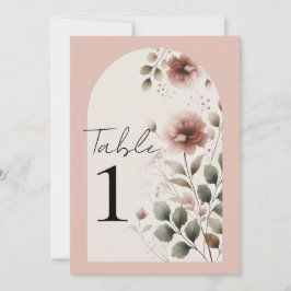 Wüste Rose Rosa Blumengrün Tischnummer