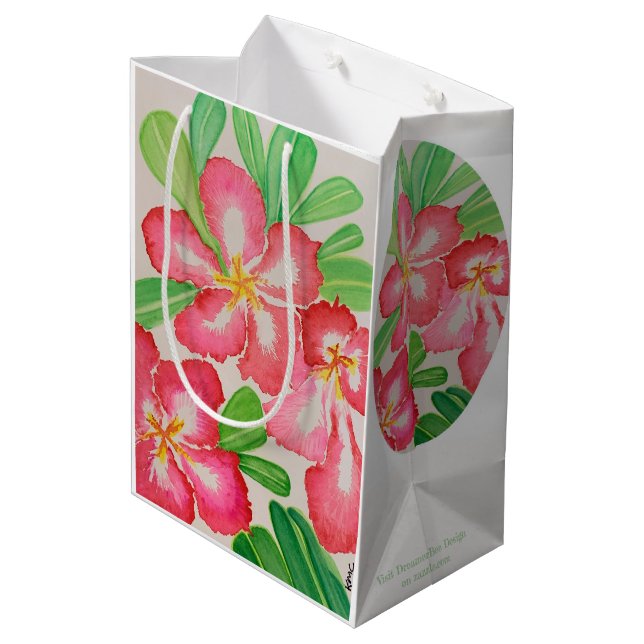 Wüste Rose Wasserfarbe Mittlere Geschenktüte (Rückseite Schrägansicht)