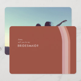 Wüste Rote Rose Minimalistisch Bridesmaid Frag Car Einladung