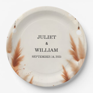 Wüste Rustic Boho Autumn Ombre Brown Wedding Pappteller