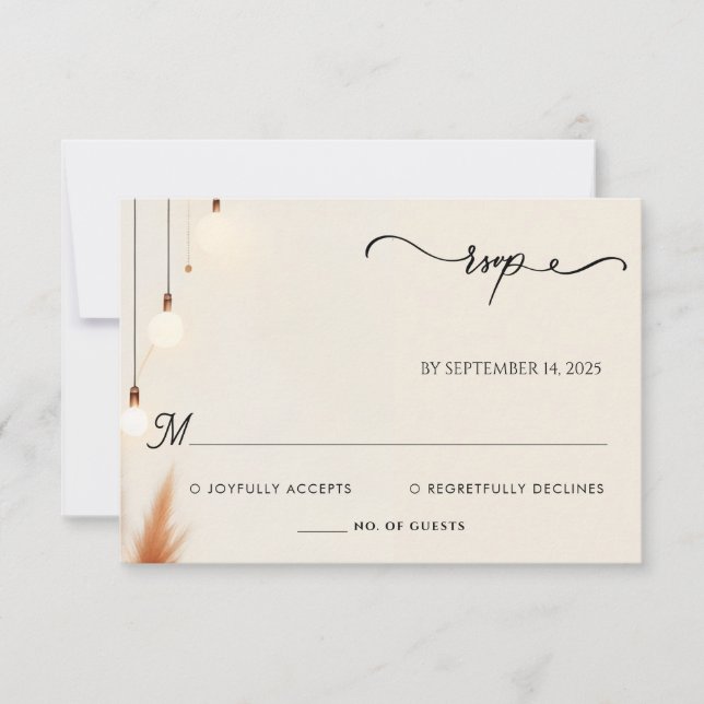 Wüste Rustic Boho Autumn Ombre Brown Wedding RSVP Karte (Vorderseite)