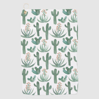 Wüste Saguaro Cacti Succulents Wasserfarbe Golfhandtuch