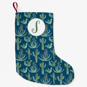 Wüste Saguaro Cactus Succulents Muster CUSTOM Kleiner Weihnachtsstrumpf