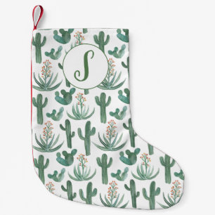 Wüste Saguaro Cactus Succulents Muster CUSTOM Kleiner Weihnachtsstrumpf