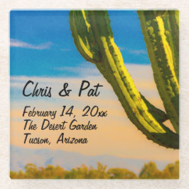 Wüste Saguaro Cactus Wedding Date Location Glasuntersetzer