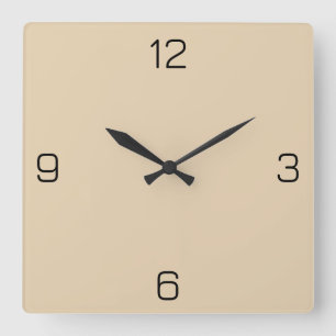 Wüste Sand E6D1B0 Farbe - Option zum Hinzufügen vo Quadratische Wanduhr