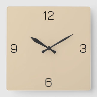 Wüste Sand E6D1B0 Farbe - Option zum Hinzufügen vo Quadratische Wanduhr