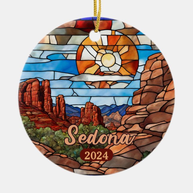 Wüste Sedona Arizona Keramik Ornament (Vorne)