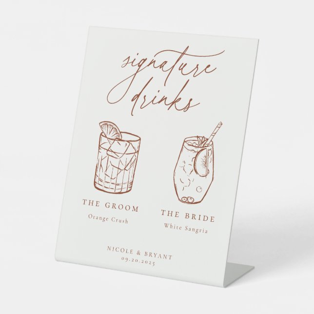 Wüste Sienna Signature Drinks Sockelschild (Vorderseite)