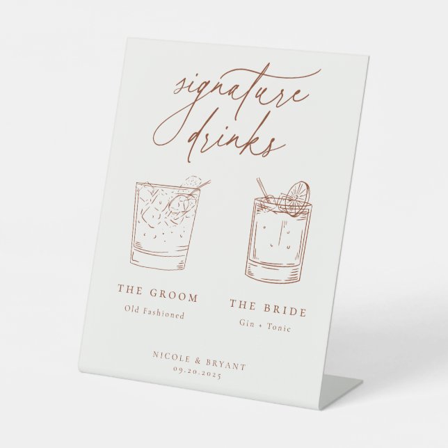 Wüste Sienna Signature Drinks Sockelschild (Vorderseite)