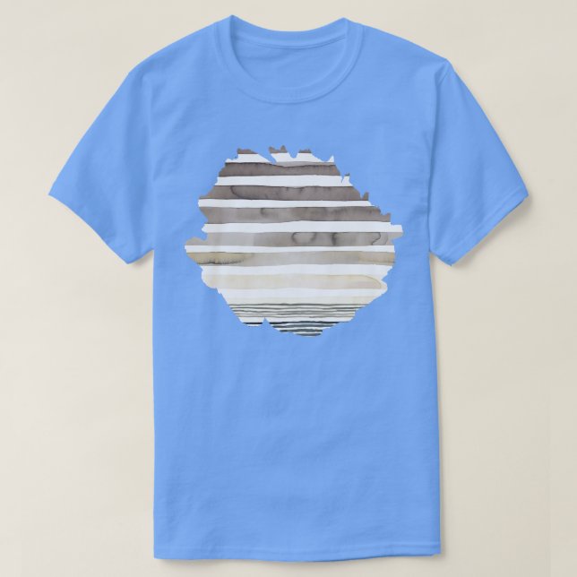 Wüste Sonnenuntergang Streifen Creme T-Shirt (Design vorne)