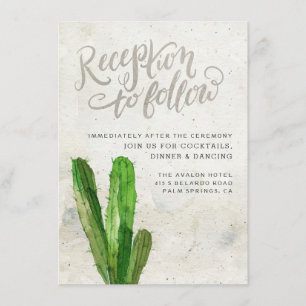 Wüste Succulent Empfang Card - Stone Begleitkarte