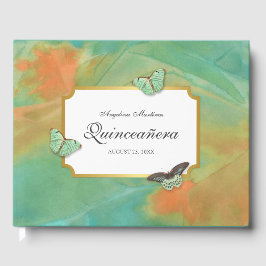 Wüste Südwest Colors Butterflies Quinceanera Gästebuch