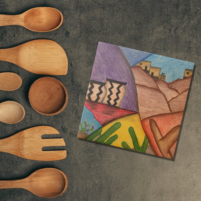 Wüste Südwestfarben dekorativ Fliese (Von Creator hochgeladen)