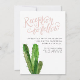 Wüste Sukkulente Empfang Card - Rosa RSVP Karte