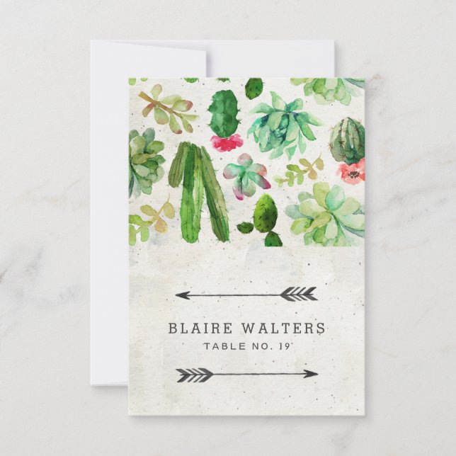 Wüste Sukkulente Hochzeiten - Platzkarten - Stein (Vorderseite)