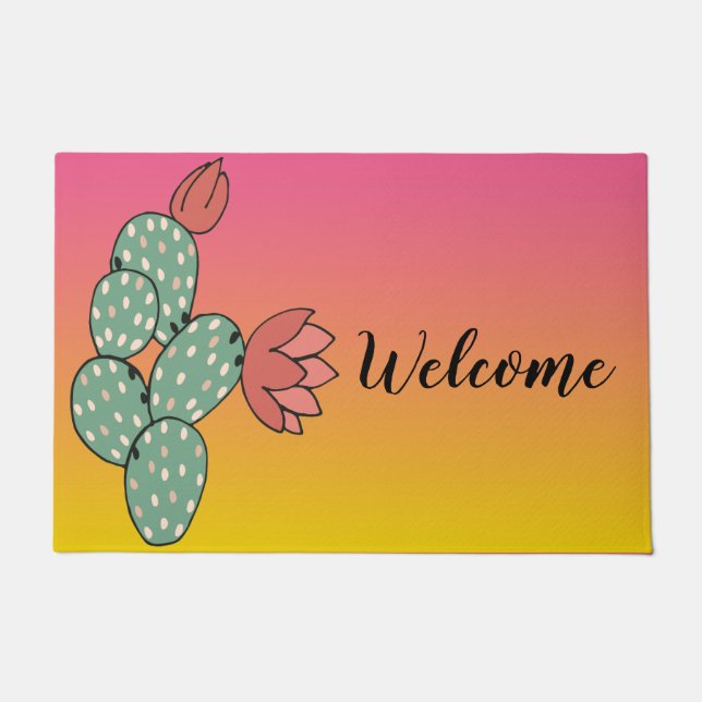 Wüste Sunrise Cactus Welcome Mat Fußmatte (Vorderseite)