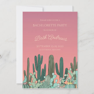 Wüste Sunset Cactus Bachelorette Einladung