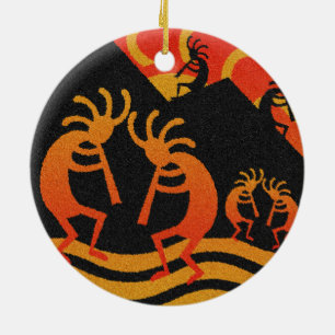 Wüste Sunset Kokopelli Südwest Keramikornament