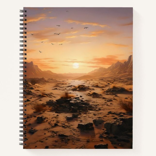Wüste Sunset Notizbuch (Vorderseite)