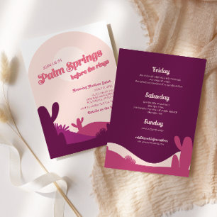 Wüste Sunset Palm Springs Bachelorette Itinerary Einladung