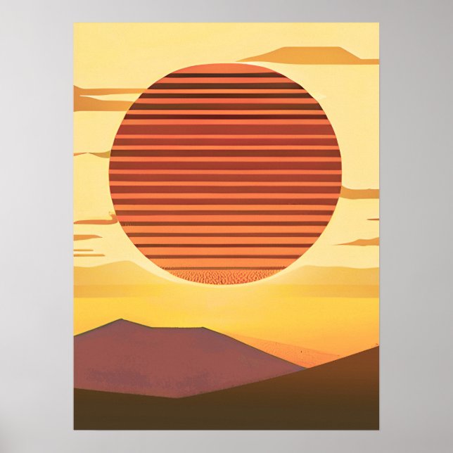 Wüste Sunset Rust Orange und Brown Poster (Vorne)