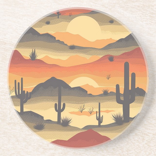 Wüste Sunset Sandstone Untersetzer (Vorne)