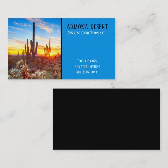 Wüste Sunset Southwestern Business Card Visitenkarte (Vorne/Hinten)