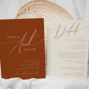 Wüste   Terracotta auf einer Hochzeit Einladung