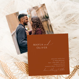 Wüste | Terracotta Foto Square Wedding Einladung