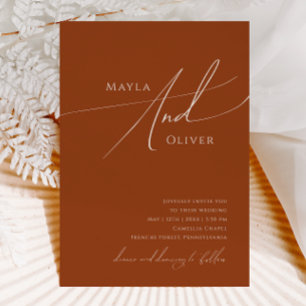 Wüste   Terracotta Lässig Wedding Einladung
