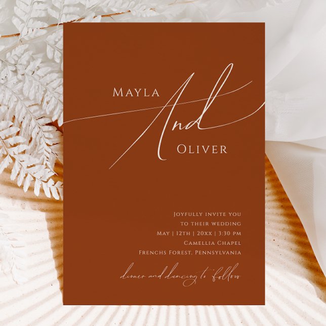 Wüste | Terracotta Lässig Wedding Einladung (Von Creator hochgeladen)