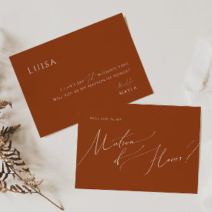 Wüste   Terracotta Matron of Honor Card Einladung