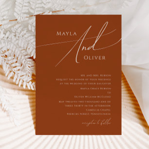 Wüste   Terracotta Traditionelle Hochzeit Einladung