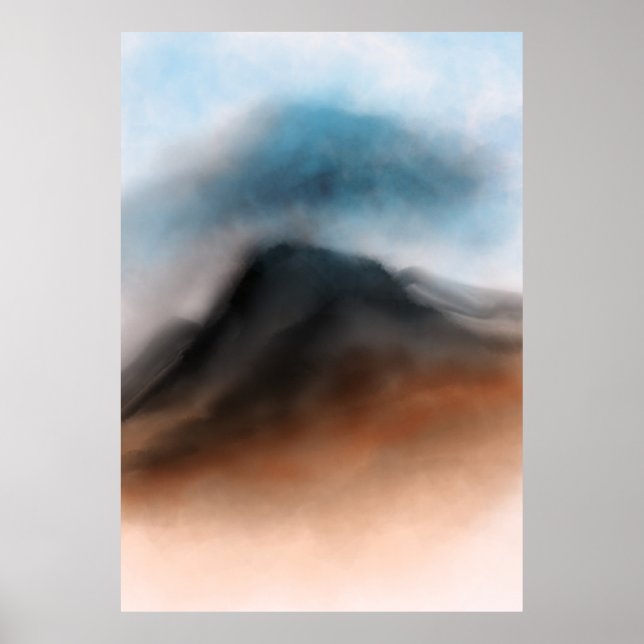 Wüste und Himmel Landschaftsmalerei Poster (Vorne)