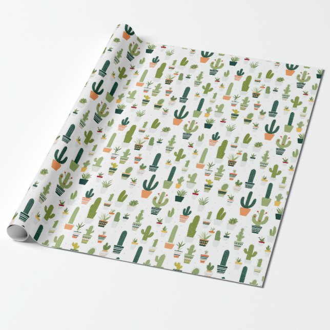 Wüste Vibes: Kakteen-Themed Wrapping Paper von Vin Geschenkpapier (Ungerollt)