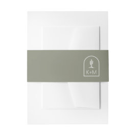 Wüste Vibes Wedding Dark Sage Green ID1019 Einladungsbanderole