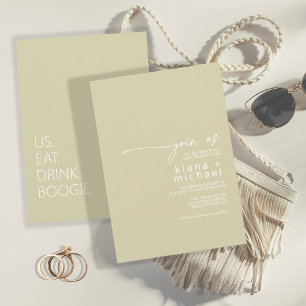 Wüste Vibes Wedding Eat Drink Boogie Sage ID1019 Einladung