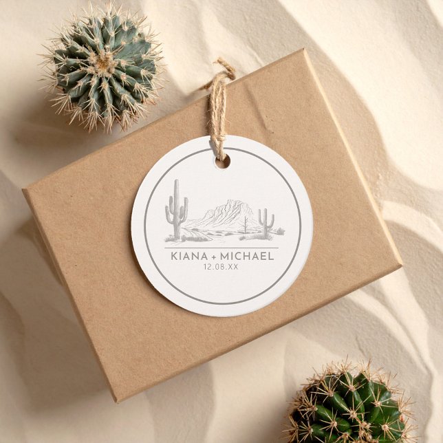 Wüste Vibes Wedding Landscape Ivory ID1019 Geschenkanhänger (Von Creator hochgeladen)