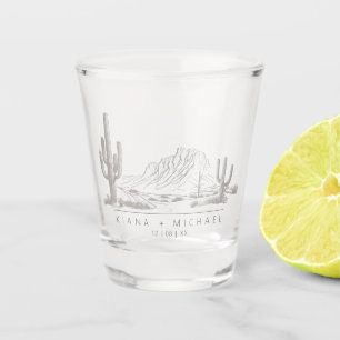 Wüste Vibes Wedding Landscape Warm Gray ID1019 Schnapsglas