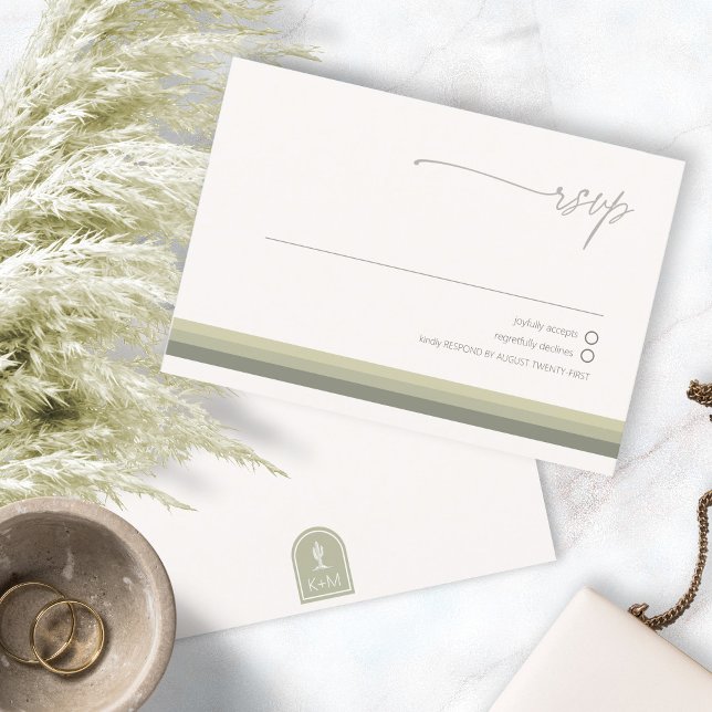 Wüste Vibes Wedding Sage ID1019 RSVP Karte (Von Creator hochgeladen)
