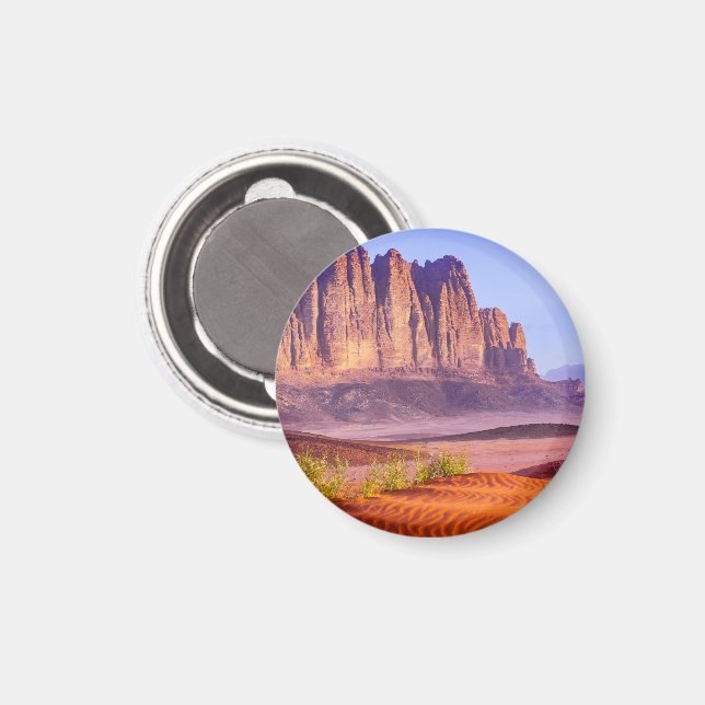 Wüste Wadi Rum in Jordanien, Urlaub Magnet (Vorderseite/Rückseite)