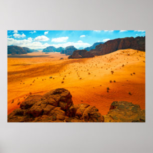 Wüste Wadi Rum, Jordandesert, Wadi, Rum, Jordan, K Poster