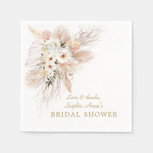 Wüste Weiße Rosen Pampas Grass Brautparty Serviette
