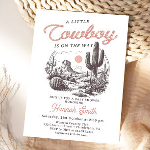 Wüste Western Boy Baby Shower Einladung