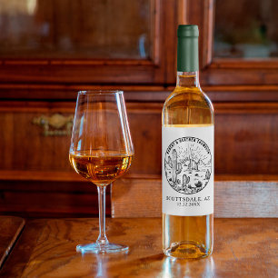 Wüste Western Brautparty Personalisiert Hochzeit Weinetikett