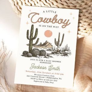 Wüste Western Cowboy Boy Kinderdusche Einladung