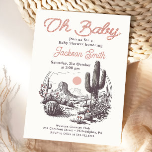 Wüste Western Kinderdusche Einladung