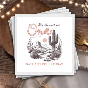 Wüste Western Rodeo 1. Geburtstag Napkins Serviette